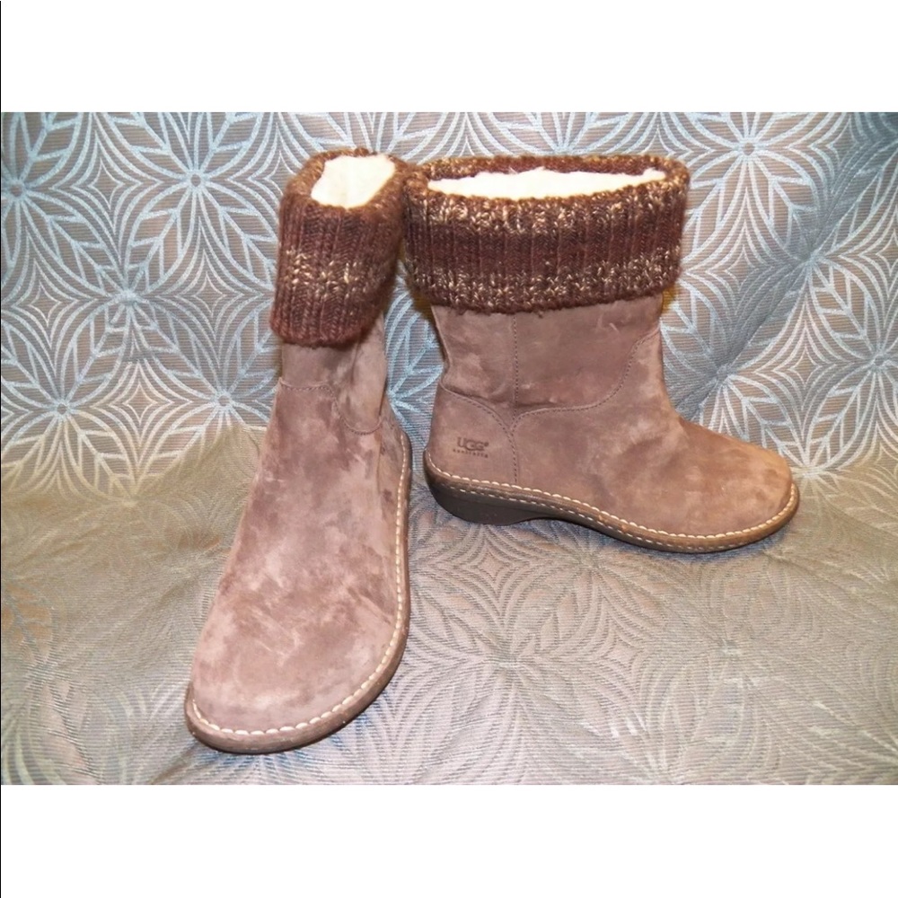 New Womens UGG Kaylana Espresso Brown Suede Boots